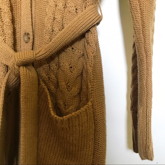 H&M Brown Faux Fur Collar Cardigan S - Picture 3 of 4